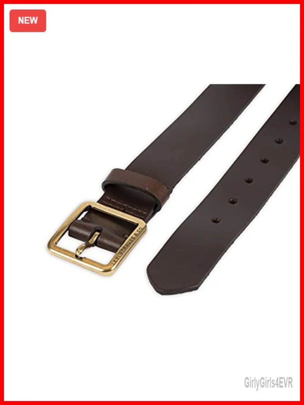 Genuine Leather Casual Belt with Square Buckle for Women - Denim & Dress Belt